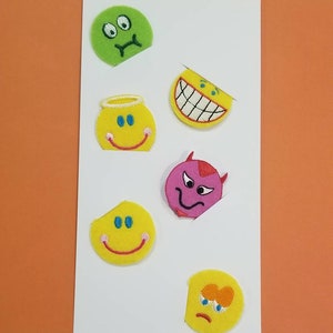 Iron on Fun Emoji Patches / 6 Iron On Patches