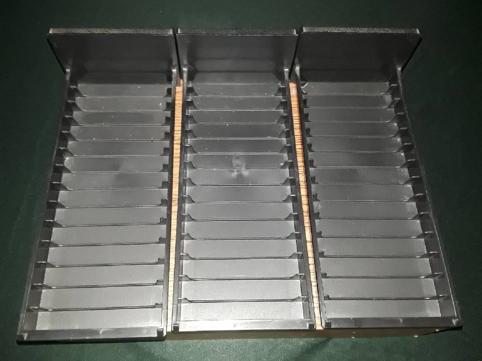 Vintage Audio Cassette Storage / Tape Cassette Storage Wood Box