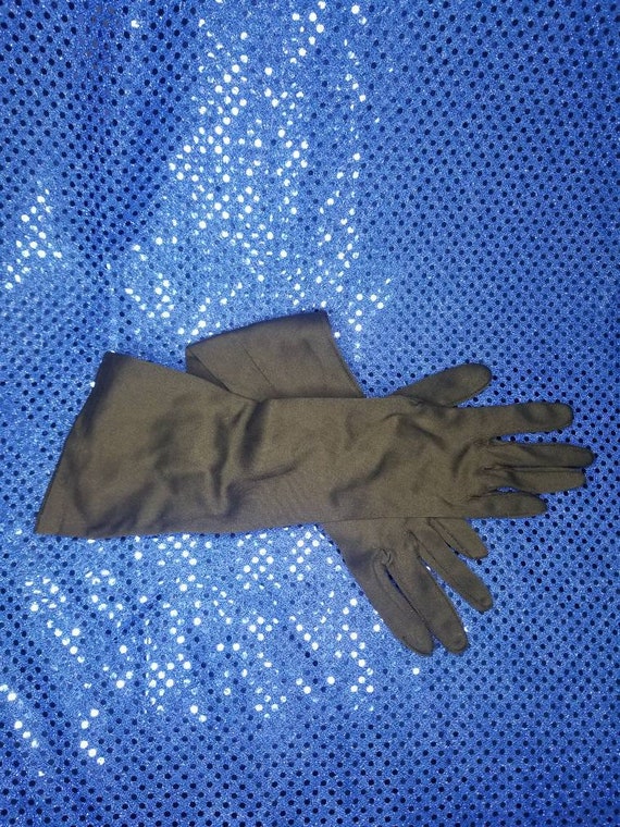 Vintage Long Black Gloves / Formal / Costume - image 3