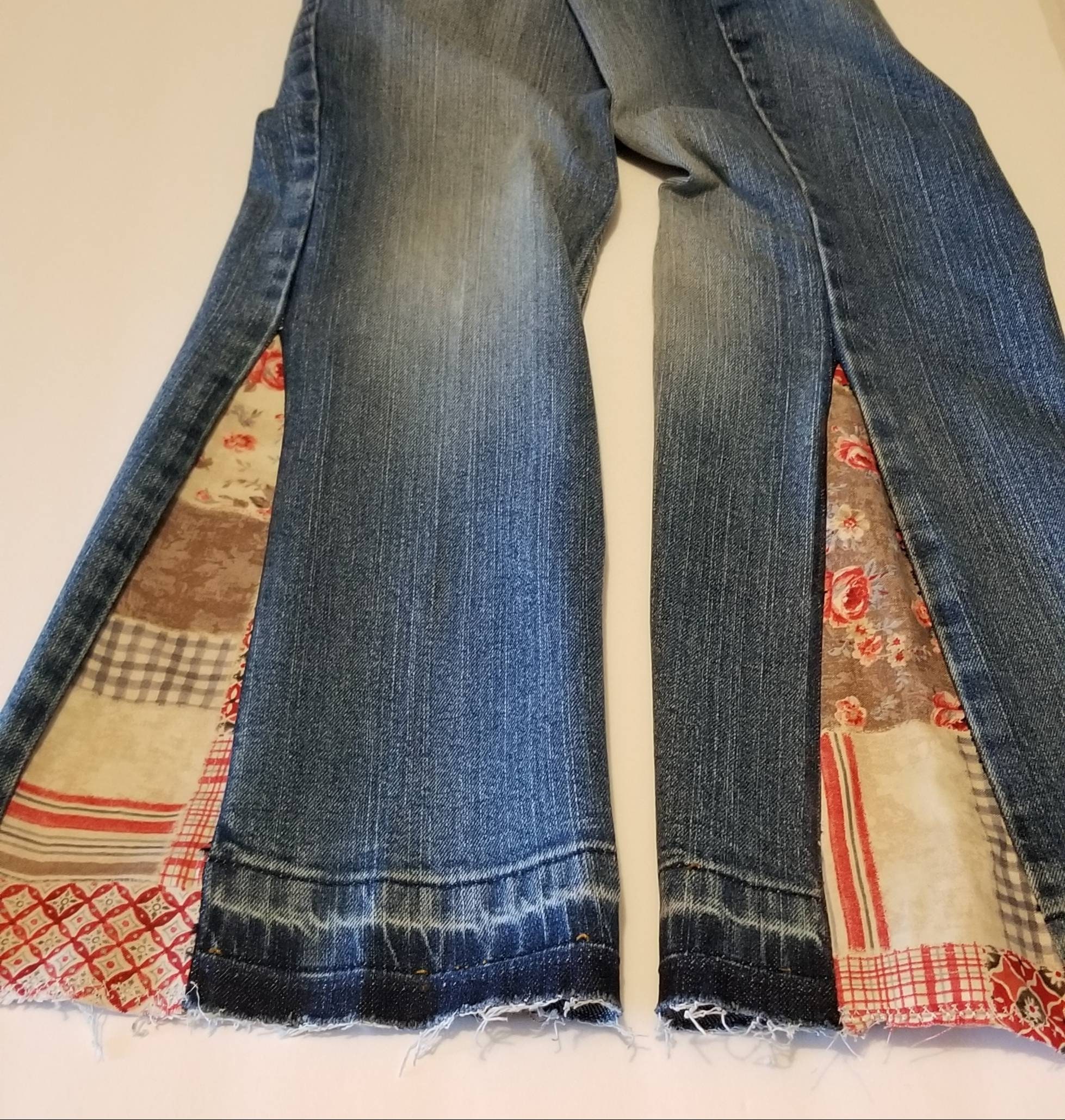 Buy Vintage Style Bell Bottom Jeans// Up-cycled Flared Leg Denim