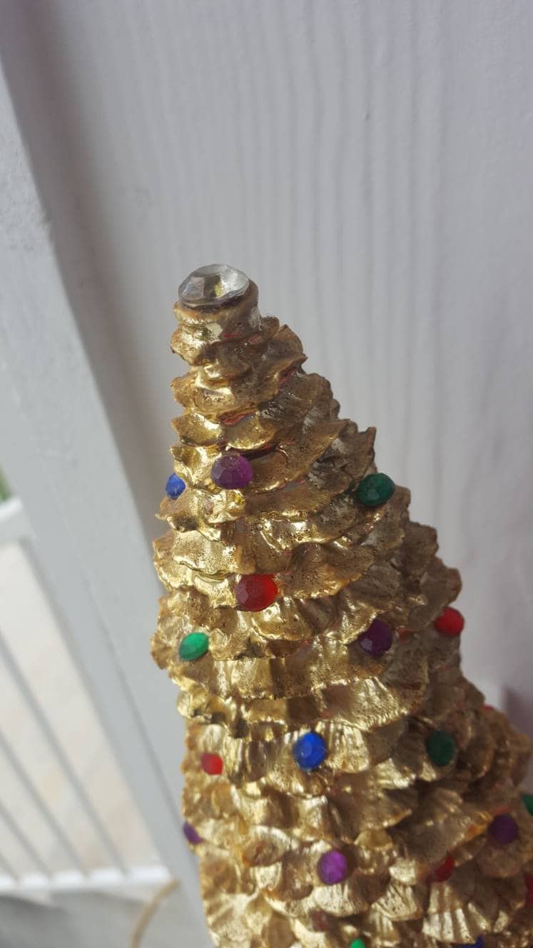Vintage Christmas Tree / Enesco Gold Christmas Tree / Table Top Decor