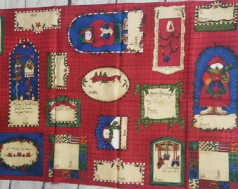 Christmas Gift Tag Fabric / Holiday Fabric
