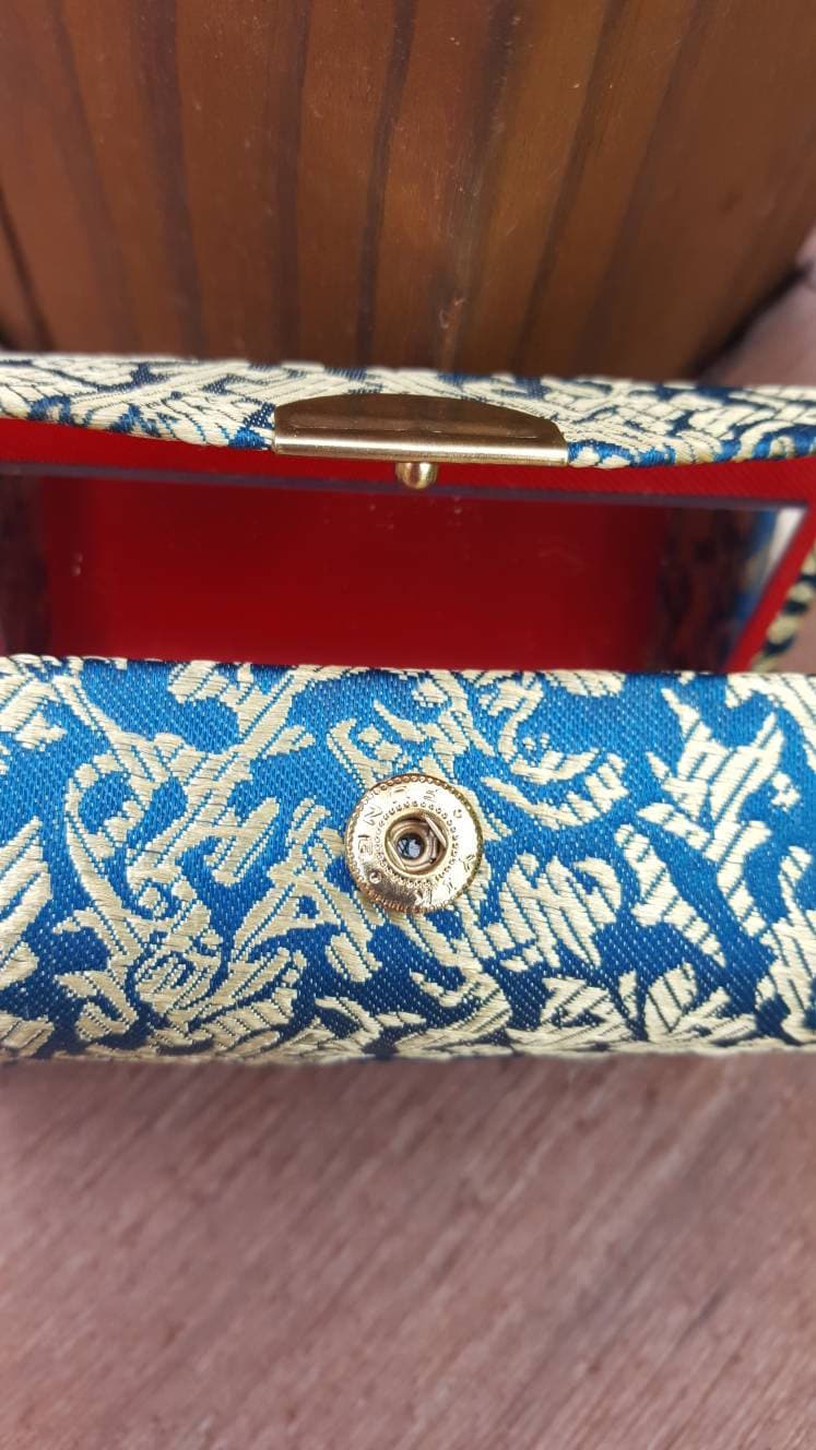 Lipstick Case with Mirror / Vintage Cosmetic Case / Pocket Mirror Case