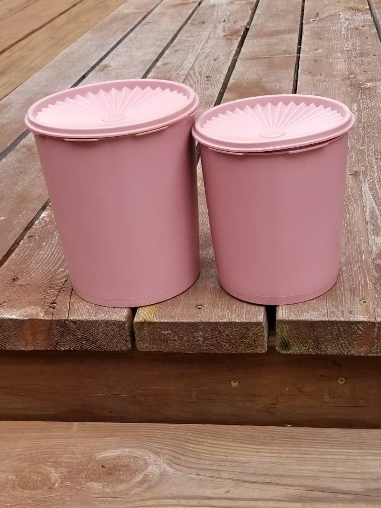 Vintage Tupperware Canisters / Muave Tupperware Container / RV