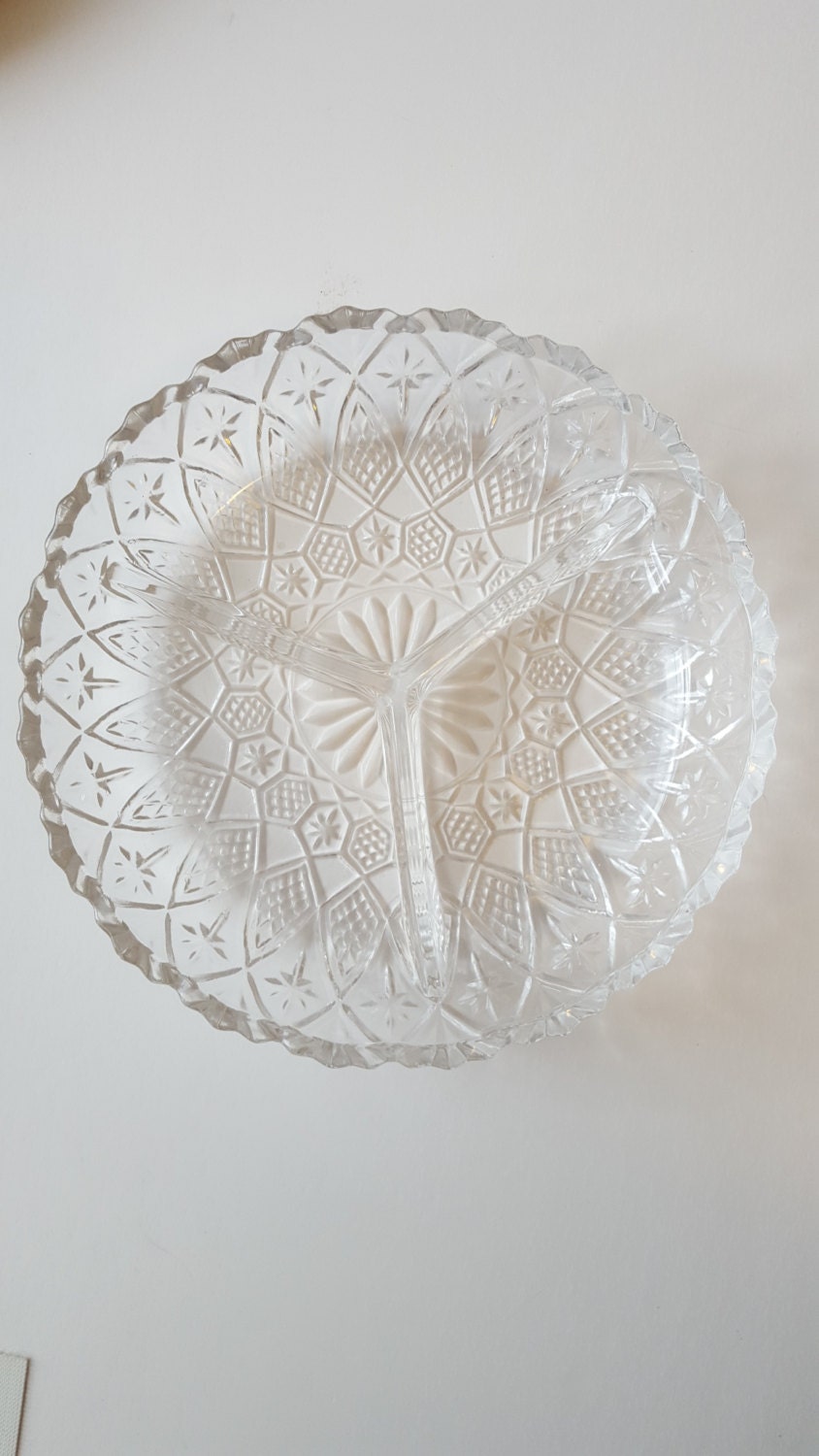 Lead Crystal Relish Tray