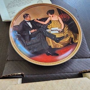 Flirting in the Parlor Collectible Plate / The Bradford Exchange 1983 / Rockwell&#39;s Rediscovered Women
