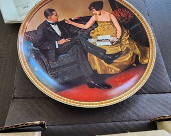 Flirting in the Parlor Collectible Plate / The Bradford Exchange 1983 / Rockwell's Rediscovered Women