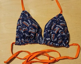 Roadrunner Orange and Blue Rowdy Reversible Halter