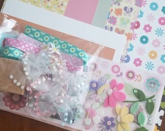 Flower Journal Paper / Scrapbook Supplies / Card Making / Ribbons / Paper