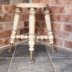 Antique Claw Foot Ball Piano Stool