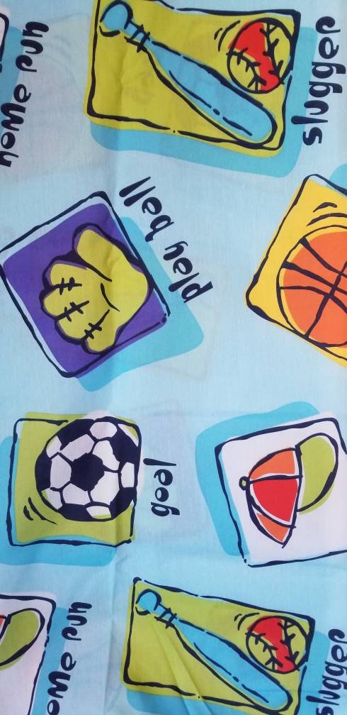 Sports Theme Fabric / Children’s decor fabric / Fabric by the Yard