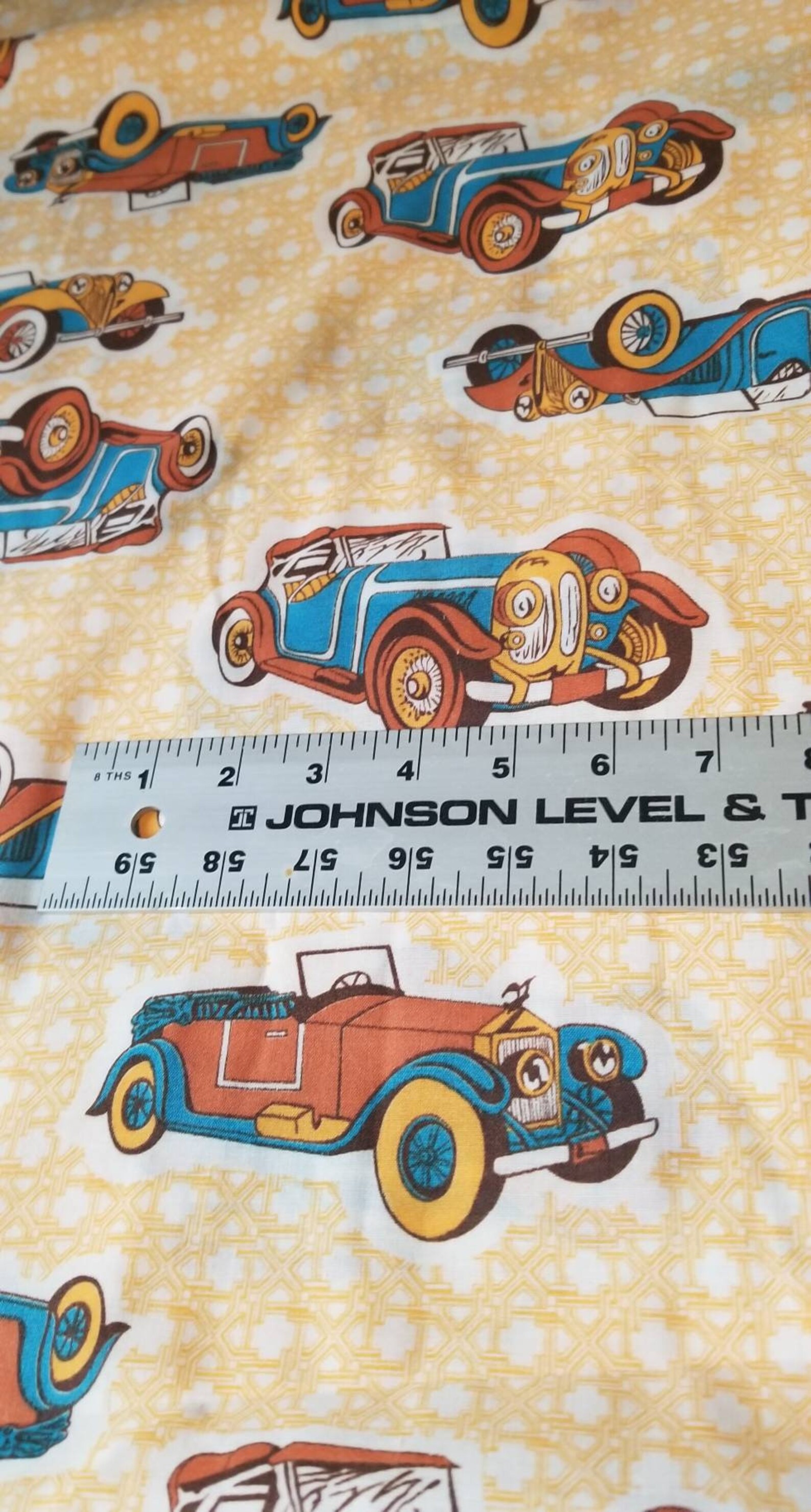 Vintage Car Fabric / vintage cars Vintage automobile Fabric / | Etsy