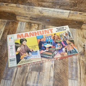 1972 Boardgame MANHUNT / Milton Bradley Detective Game / Nostalgic Board Game