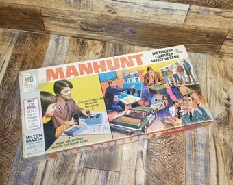 1972 Boardgame MANHUNT / Milton Bradley Detective Game / Nostalgic Board Game