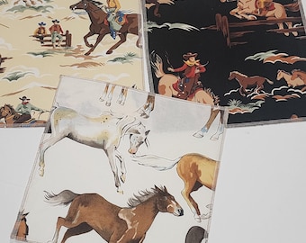 Boys 3 Pack Handkerchiefs / Cowboy Hanky / Rodeo Handkerchiefs / Reusable Cotton Hankies