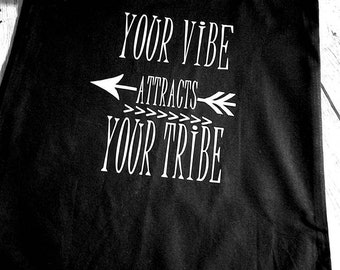 Your Vibe Attracts Your Tribe Book Bag / Tote Bag