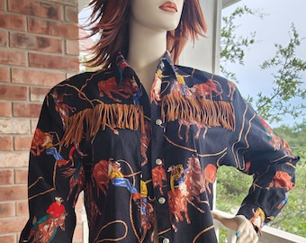 Vintage Circle T Western Blouse by Marilyn Lenox / Rodeo Blouse