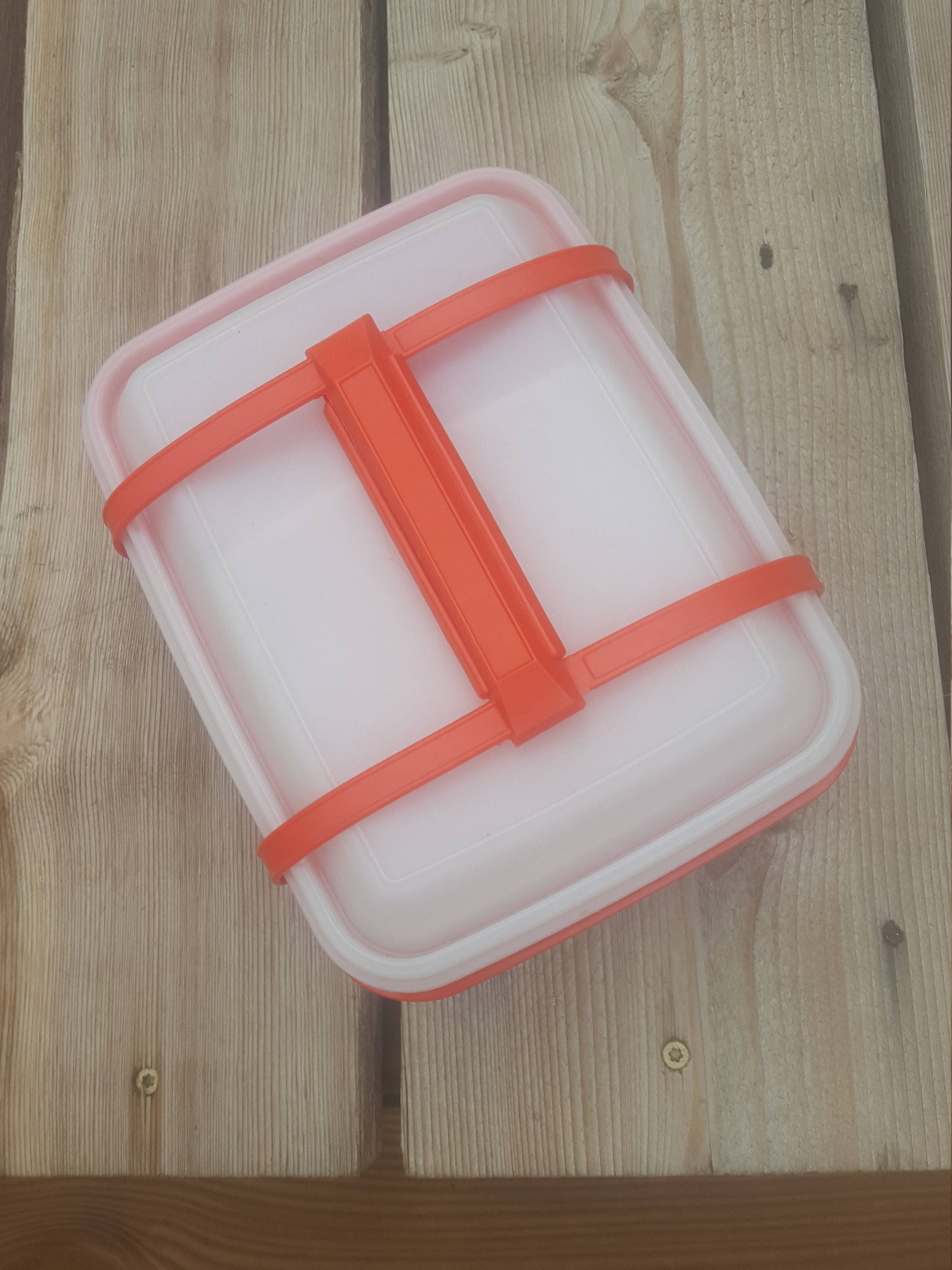 Vintage Red Tupperware Lunchbox, Food Storage Container