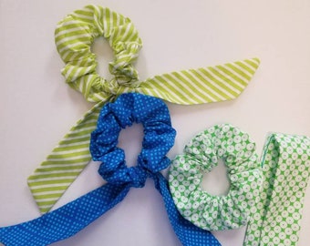 3 Pack Scrunchies / mini Scarf Hair Ties