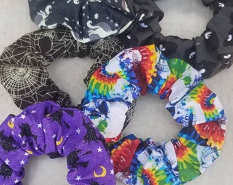 Halloween Scrunchies / Glow in the Dark Unicorns / Fun Hair Bun Holders