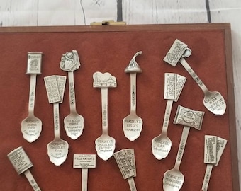 Vintage 12 Piece Hershey's Collectible Spoon Collection