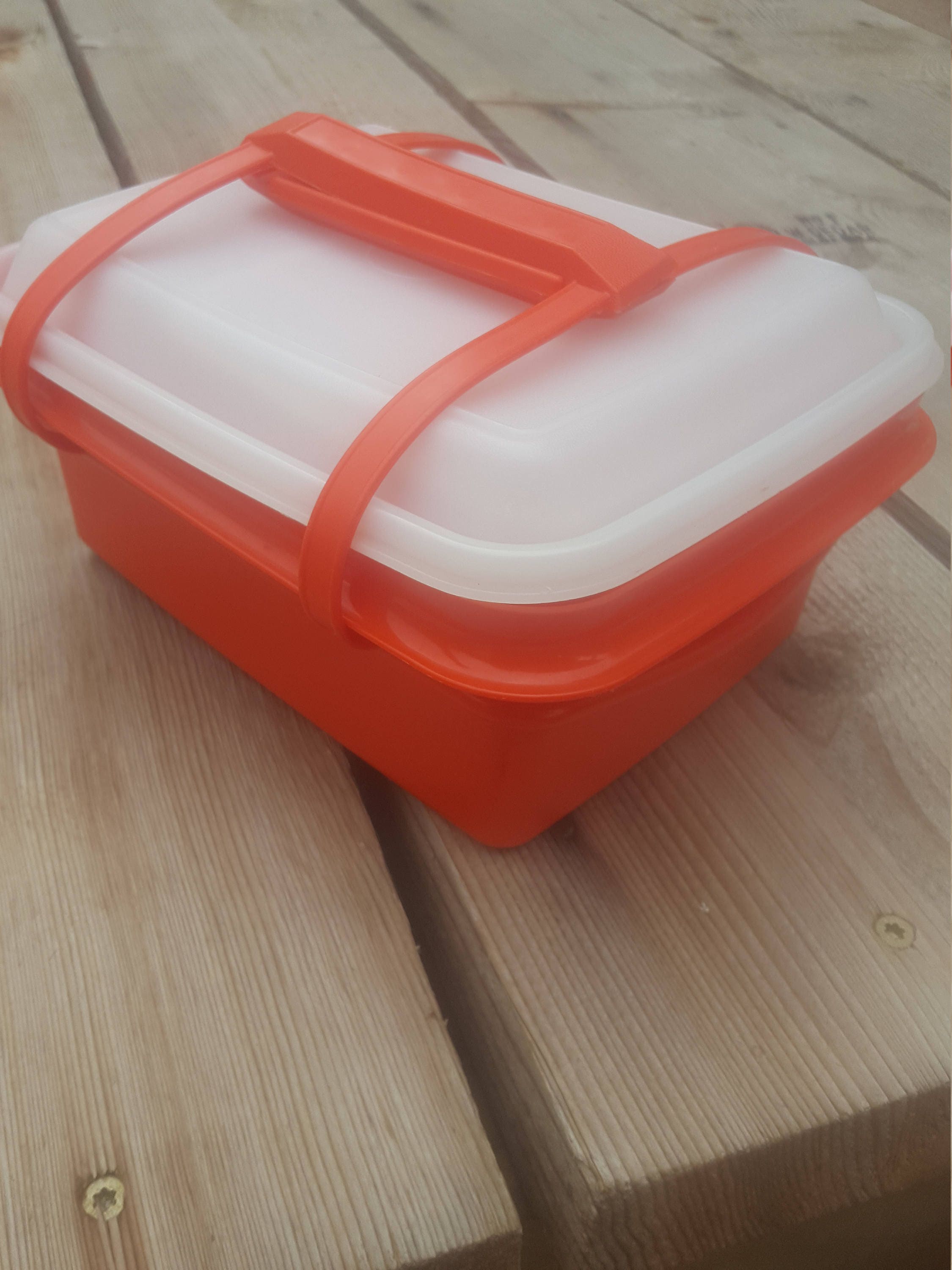 Vintage Red Tupperware Lunchbox, Food Storage Container, School