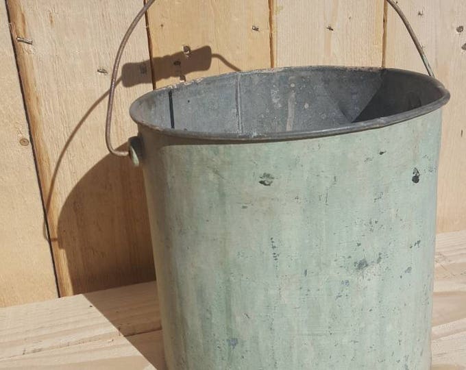 Vintage Metal Pail / Bucket / Farmhouse Decor / Rustic Decor / Etsy