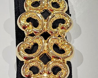 Vintage Motion East Khaki Elastic Cinch Stretchy 32” Belt Gold Floral Buckle Motion East Products for Sale up to 90% Off Retail: Poshmark main image 2