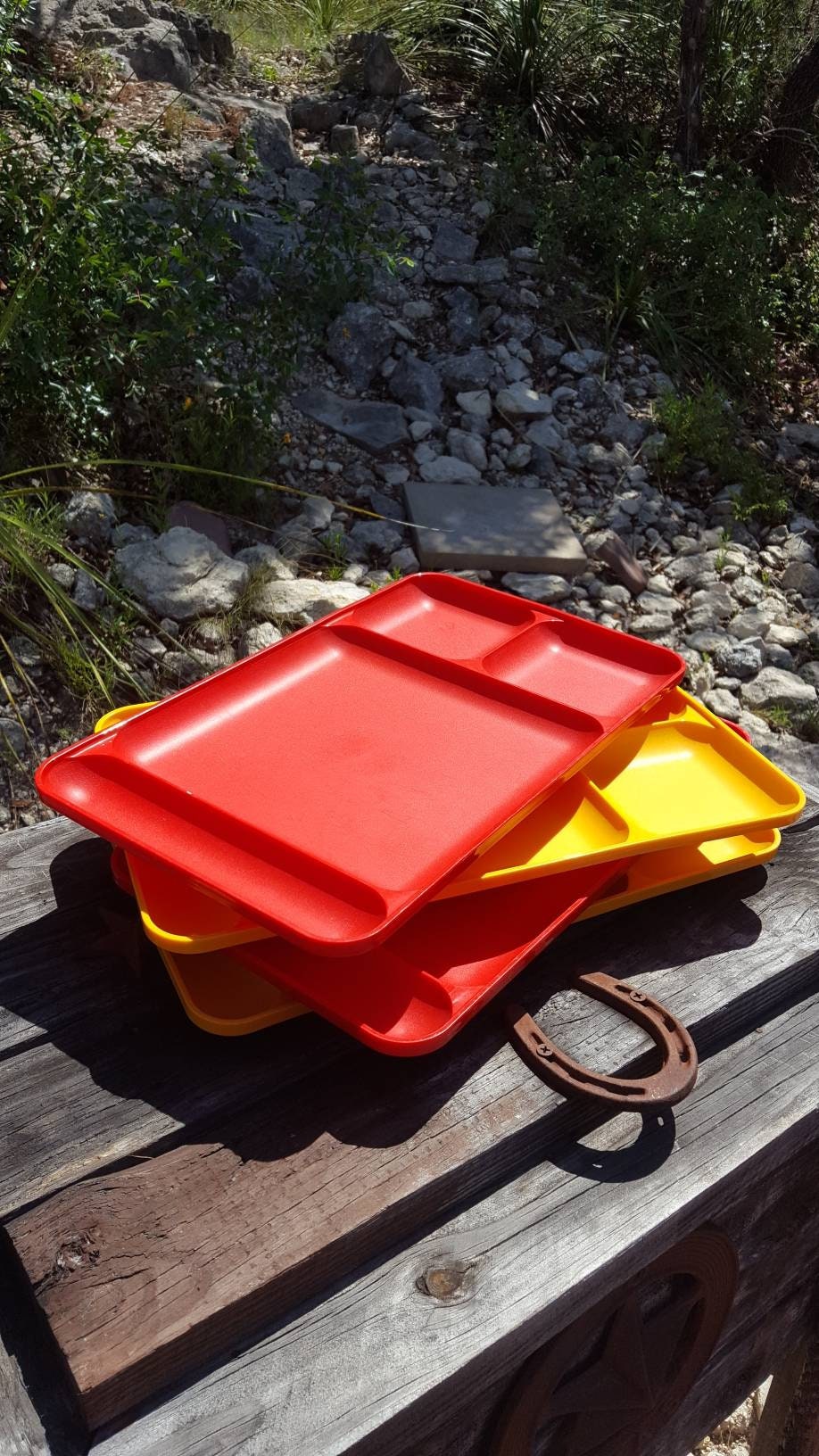 Vintage Tupperware. Red Divided Storage Container With 
