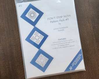 Quilting Designs for hand or Machine / 1996 Don't Stop Now Pattern Pack 3 / Quilt Blocks and Borders