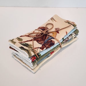 Cowboy Theme Washcloths / Cloth Wipes / Western Baby Wipes / Little Cowboy Wahscloths