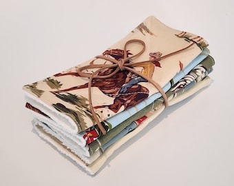 Cowboy Theme Washcloths / Cloth Wipes / Western Baby Wipes / Little Cowboy Wahscloths