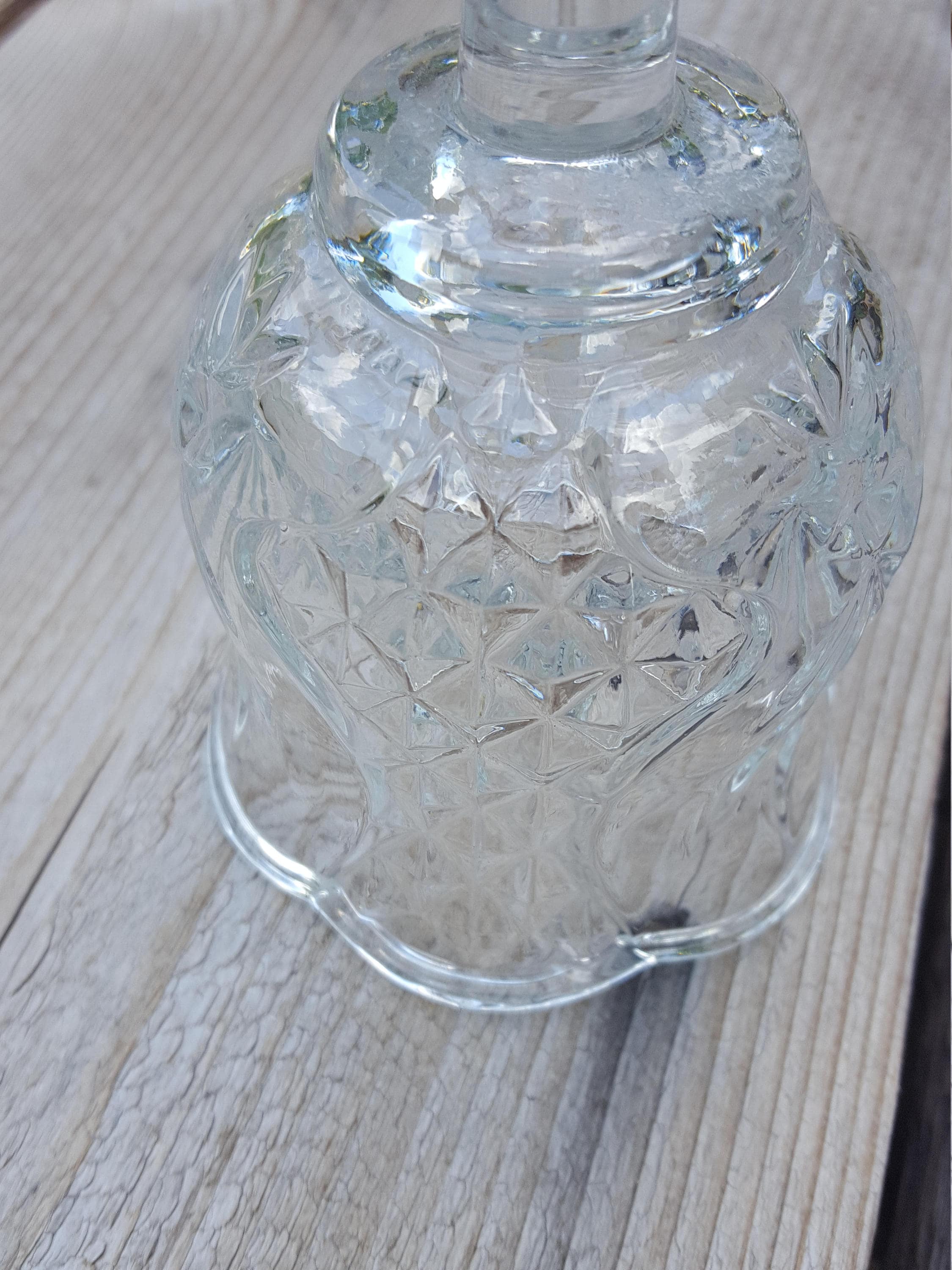 Vintage Glass Votives, Diamond Cut Candle Covers, Vintage Glass