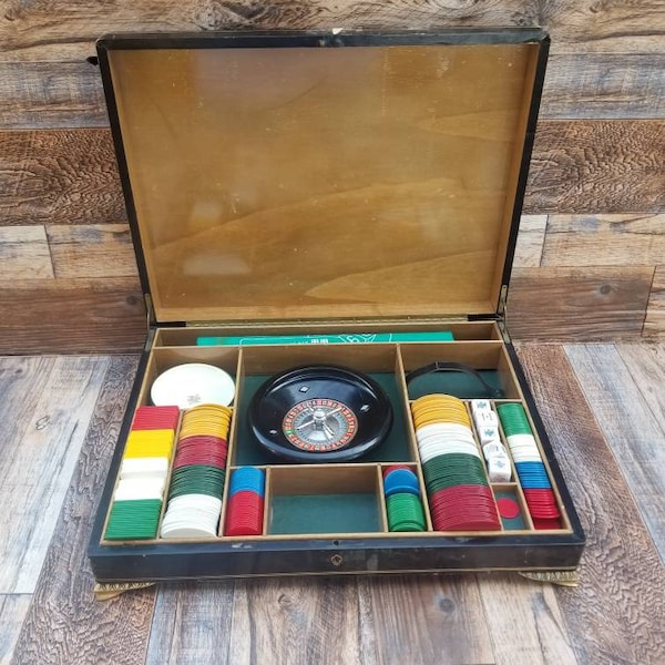 Mid Century Roulette Game Case / Made in Italy / Biribi / Casino Game / Mancave Decor / Las Vegas