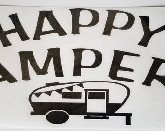 Happy Campers Decal / Ice Chest  Decal / Camper Decor / RV Wall Decor / RV life sticker