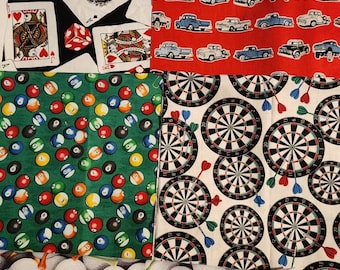 Game Room Fabric Bag / Billiards / Gold / Poker / Darts / Scrap Bag