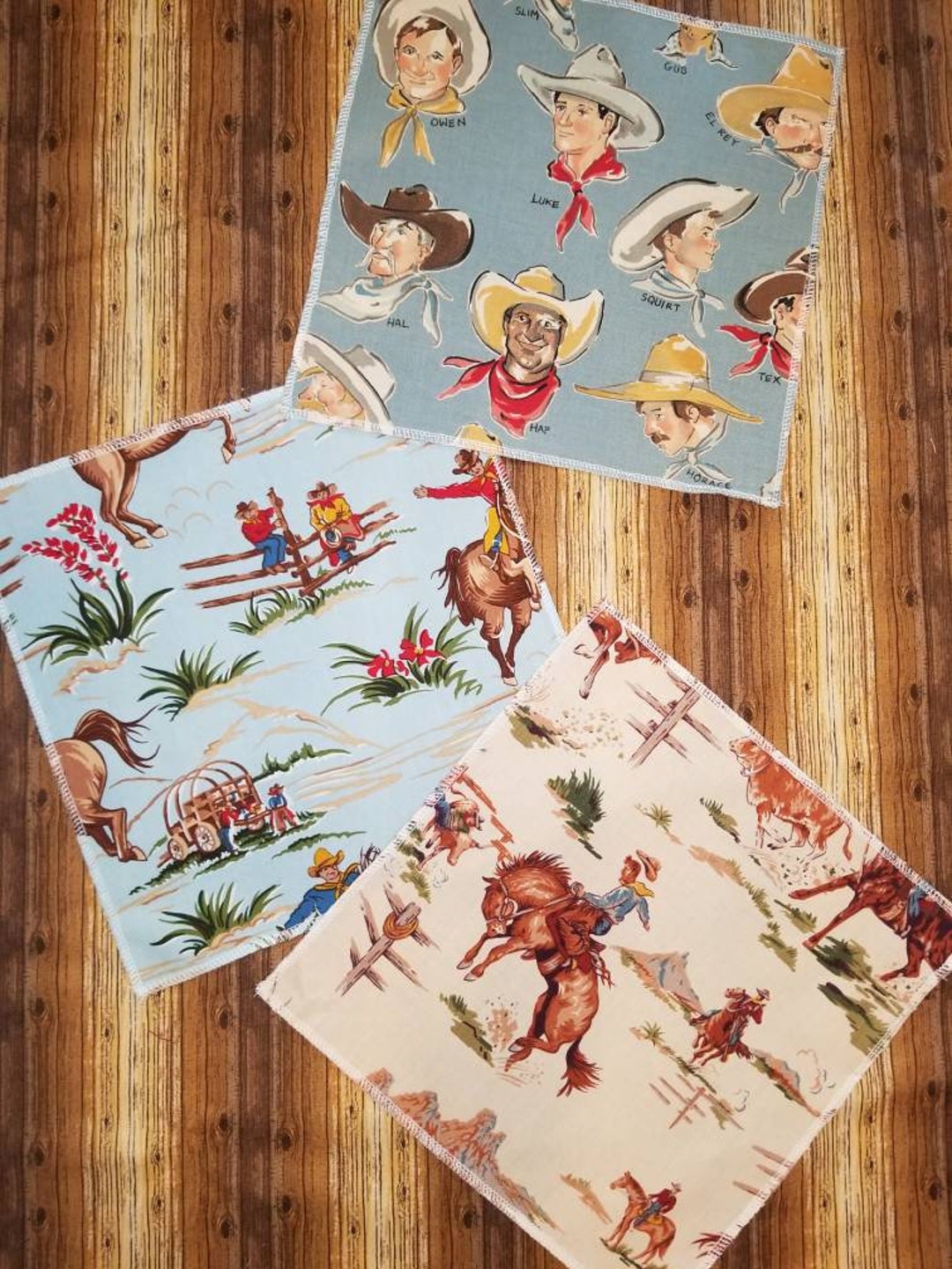 Boys 3 Pack Handkerchiefs / Cowboy Hanky / Rodeo Handkerchiefs ...