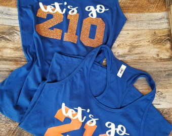 Let's go 210 Racerback Tank / Roadrunner Shirt / Glitter Tank / Birds up / Game Day Shirt