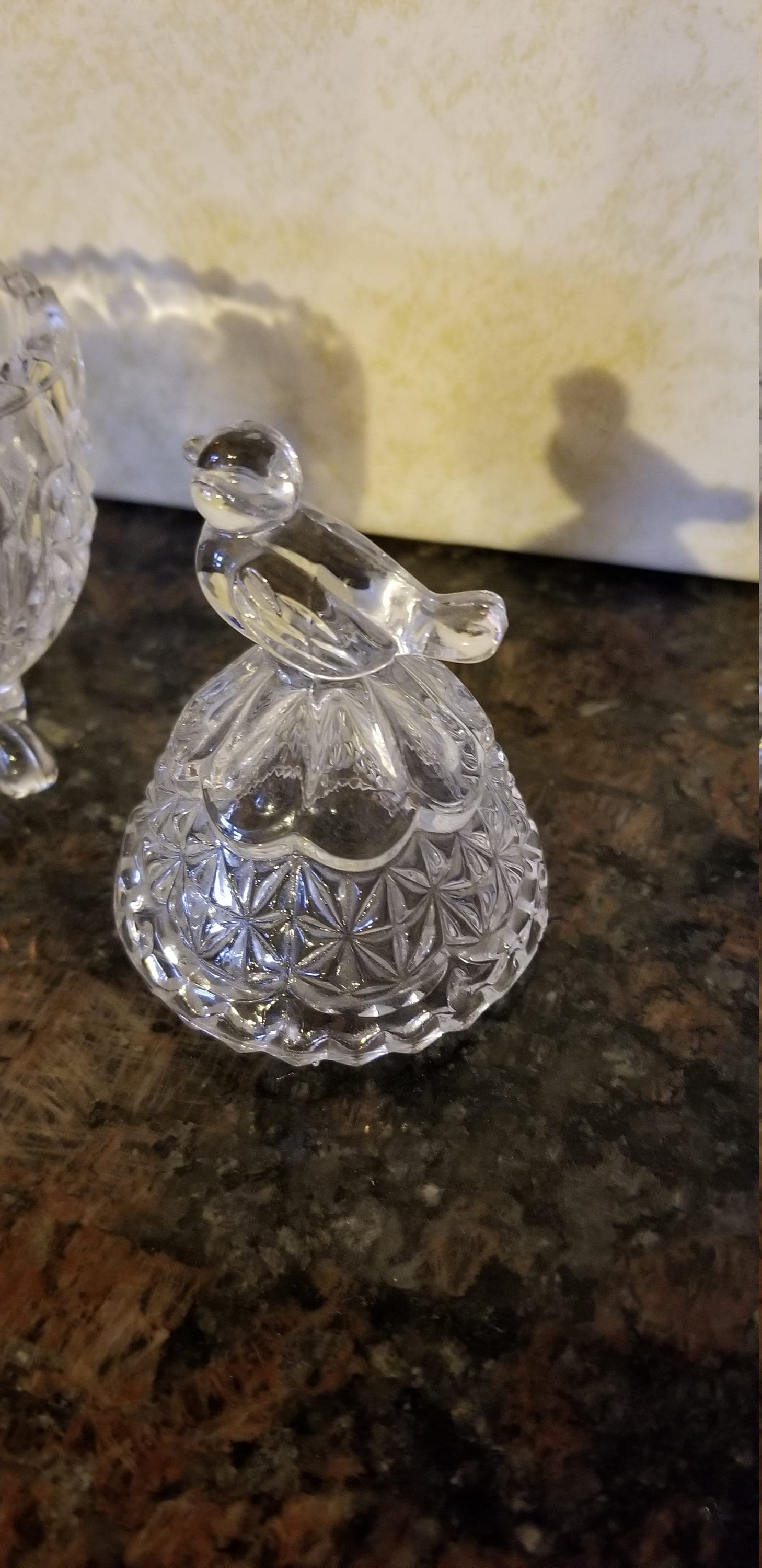 Vintage Cut Glass Egg Holder / Glass Bird Pedestal / Art Glass / Decor