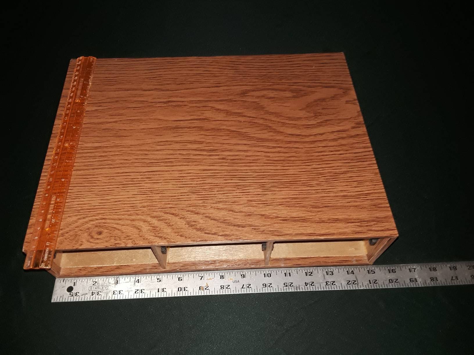 Vintage Audio Cassette Storage / Tape Cassette Storage Wood Box