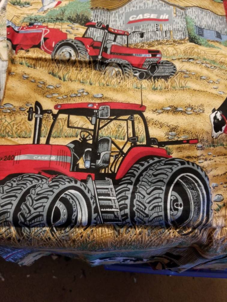 Kaufman Fabric 1 5/8 Yard CLEARANCE Farms Tractor Field Premium Cotton Vtg  #BC - Helia Beer Co