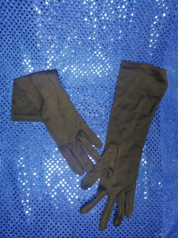 Vintage Long Black Gloves / Formal / Costume - image 1