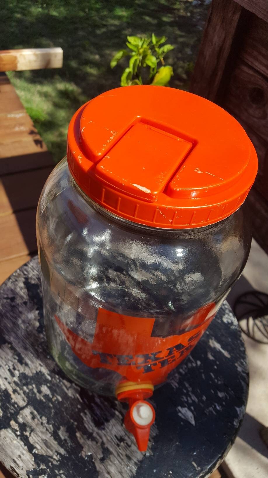 Vintage TEXAS TEA Gallon Jar / Glass Jar / Texas / Beverage Container