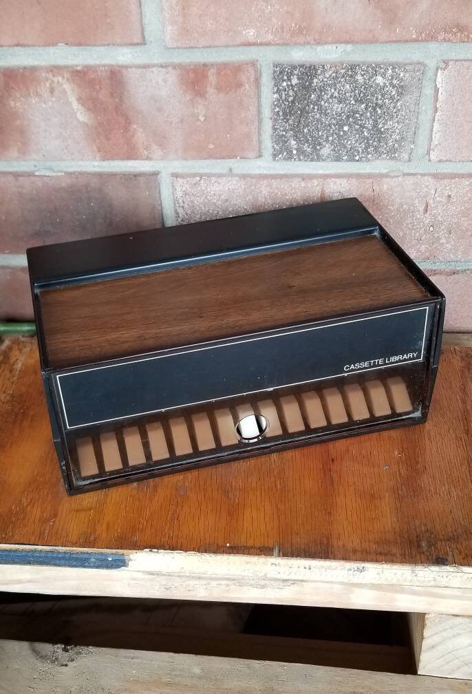 Vintage Cassette Library / Organizer / Storage Box / Audio Storage