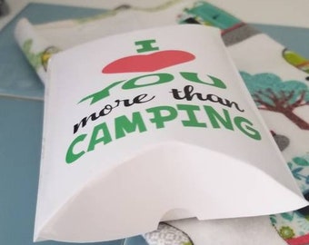 Happy Campers Handkerchief / Camping Hanky / Valentines RV gift / I Love you More Camping Gift box