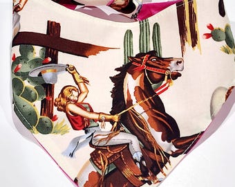 Cowgirl Dog Bandana / Cowboy Pet Neckwear / Rodeo Bandana