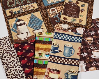 Coffee Theme Fabric Bundle / Cafe Fabric / Barista Fabric Bundle