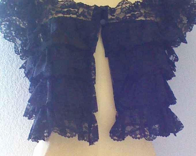 50's Romantic Black Bed Jacket by Mary Barron - Etsy