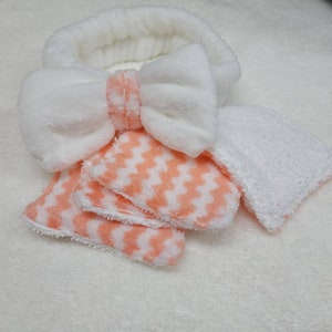 SPA Facial Headband and Cleansing Pads / Skincare Headband set / Bow Headband Set / Bowknot Makeup Headband