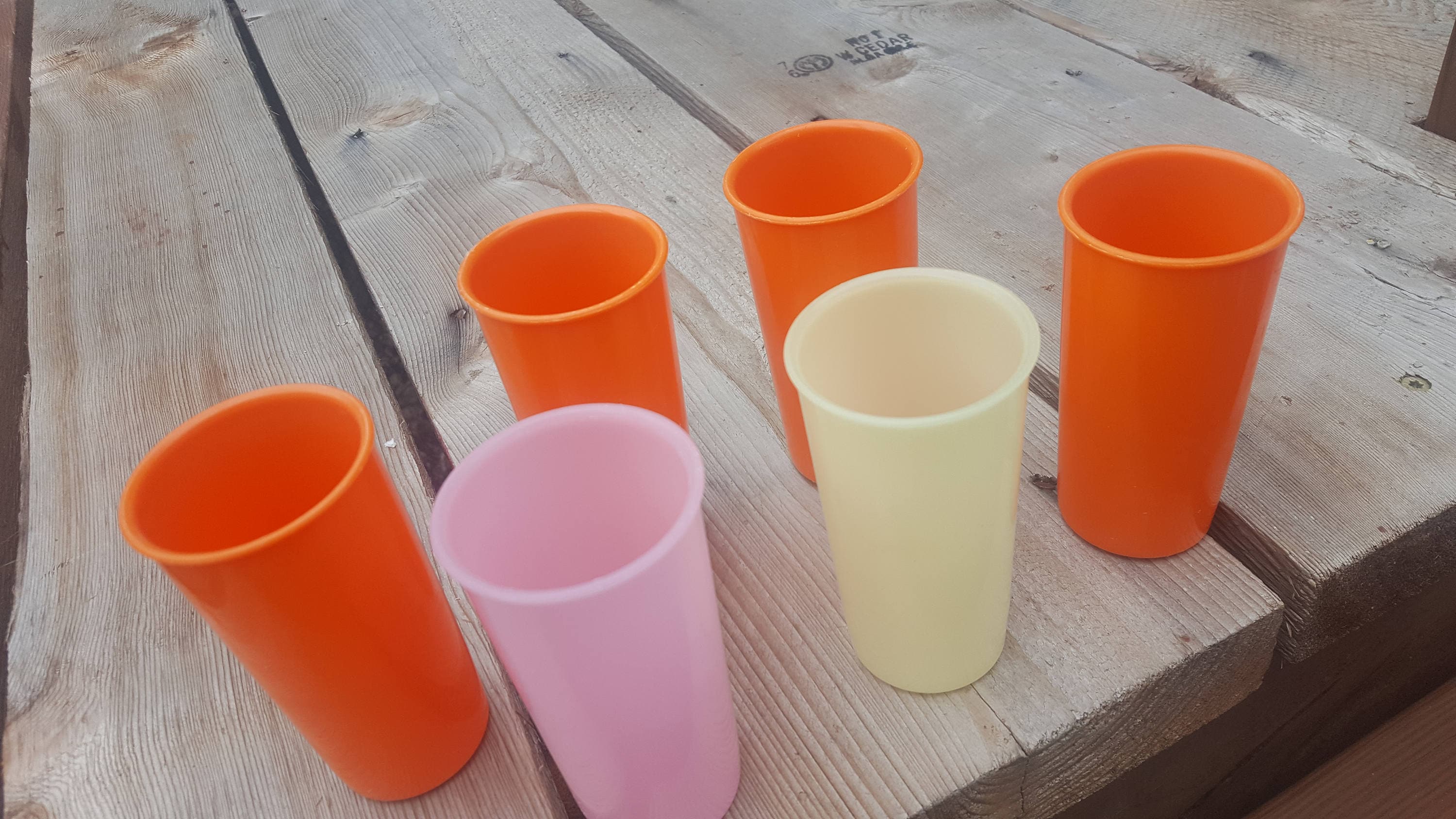 Vintage Tupperware Tumblers / Kids Small Tumblers / Pastel Vintage